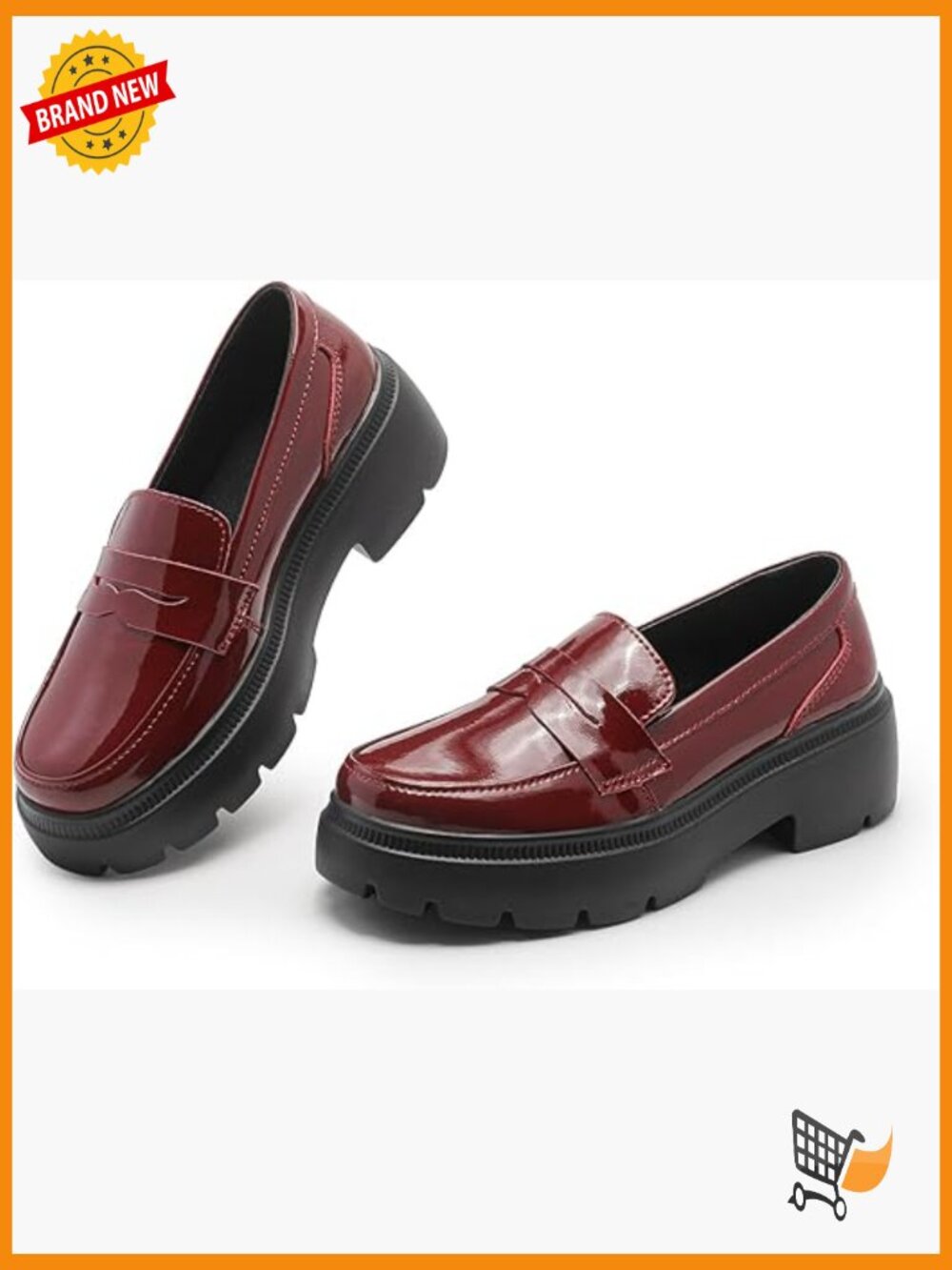 Chunky Penny Loafers for Women - Slip On Dressy Business Casual Work Shoes
